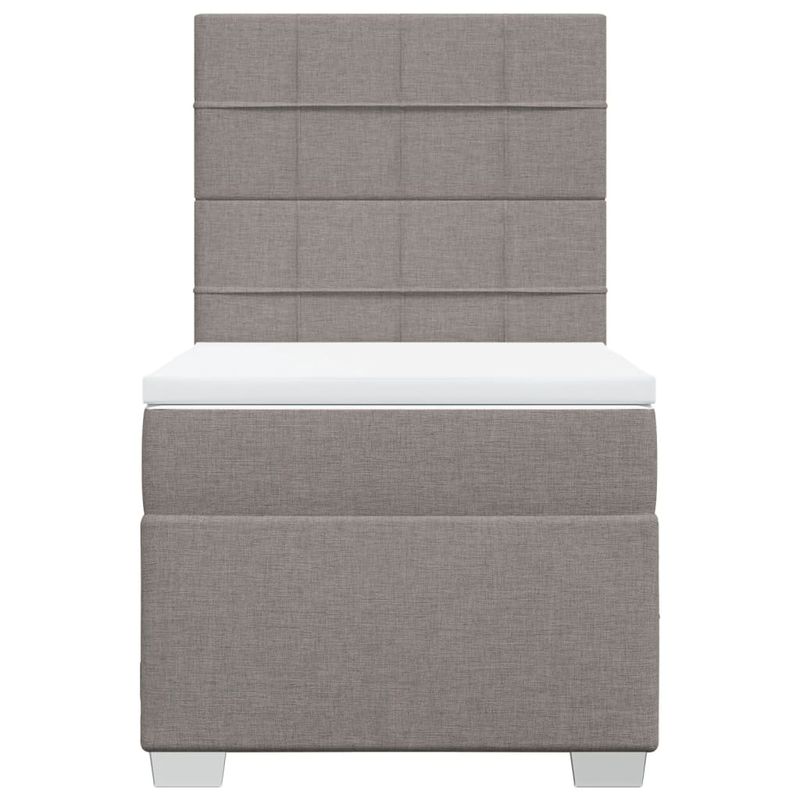 Casa si Gradina - Mobilier - Paturi si accesorii - Paturi - Pat box spring cu saltea, gri taupe, 100x200 cm, textil - Infinity.ro