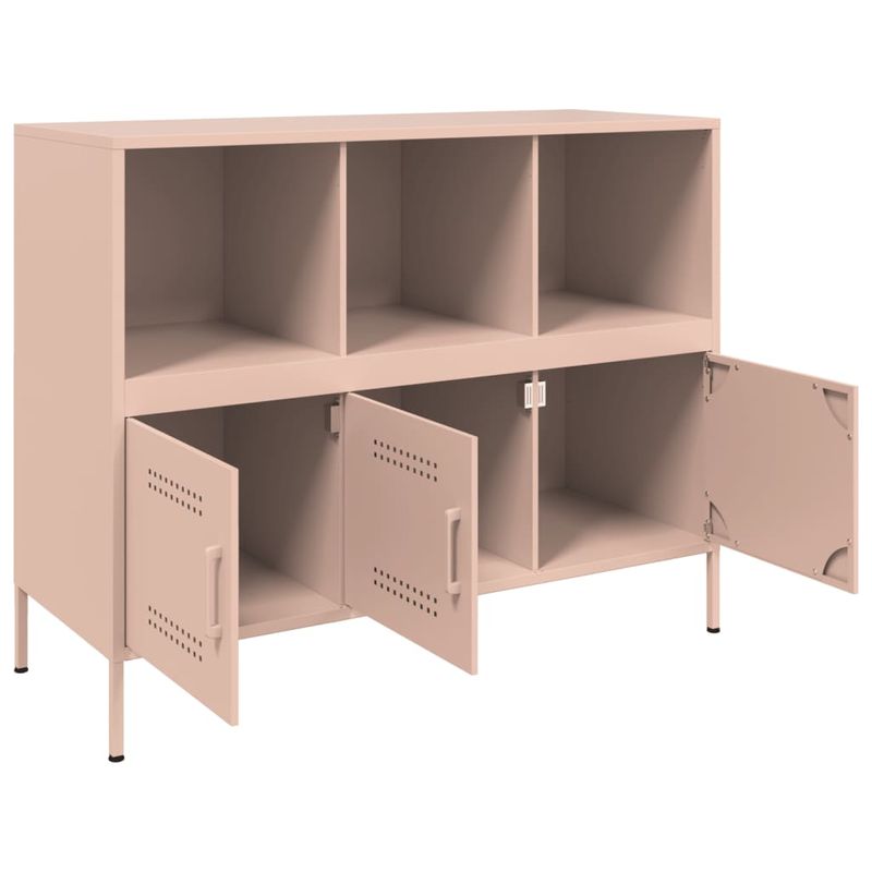 Casa si Gradina/Mobilier/Comode si corpuri/Comode - Dulap, roz, 100,5x39x79 cm, otel laminat la rece - Infinity.ro