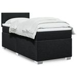 Casa si Gradina - Mobilier - Paturi si accesorii - Paturi - Pat box spring cu saltea, negru, 90x200 cm, textil - Infinity.ro