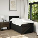 Casa si Gradina - Mobilier - Paturi si accesorii - Paturi - Pat box spring cu saltea, negru, 90x200 cm, textil - Infinity.ro