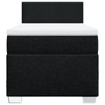 Casa si Gradina - Mobilier - Paturi si accesorii - Paturi - Pat box spring cu saltea, negru, 90x200 cm, textil - Infinity.ro