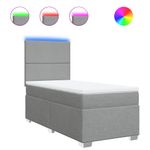 Casa si Gradina - Mobilier - Paturi si accesorii - Paturi - Pat box spring cu saltea, gri deschis, 100x200 cm, textil - Infinity.ro
