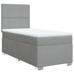 Casa si Gradina - Mobilier - Paturi si accesorii - Paturi - Pat box spring cu saltea, gri deschis, 100x200 cm, textil - Infinity.ro