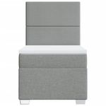 Casa si Gradina - Mobilier - Paturi si accesorii - Paturi - Pat box spring cu saltea, gri deschis, 100x200 cm, textil - Infinity.ro