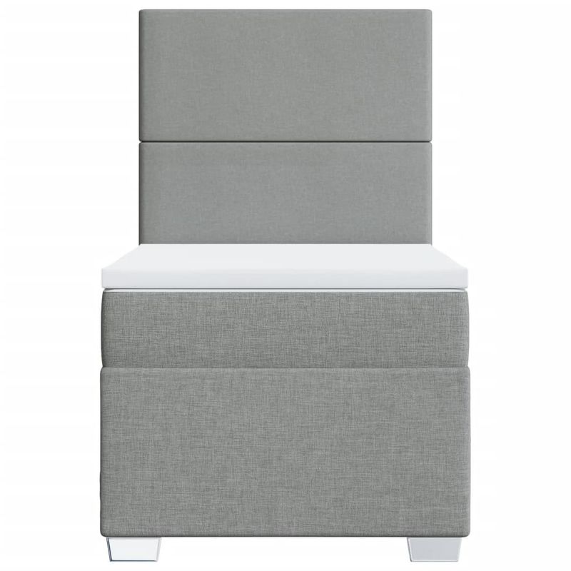 Casa si Gradina - Mobilier - Paturi si accesorii - Paturi - Pat box spring cu saltea, gri deschis, 100x200 cm, textil - Infinity.ro