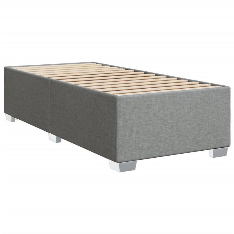 Casa si Gradina - Mobilier - Paturi si accesorii - Paturi - Pat box spring cu saltea, gri deschis, 100x200 cm, textil - Infinity.ro