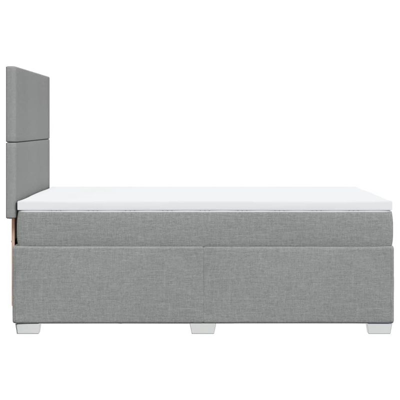 Casa si Gradina - Mobilier - Paturi si accesorii - Paturi - Pat box spring cu saltea, gri deschis, 100x200 cm, textil - Infinity.ro