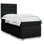 Casa si Gradina - Mobilier - Paturi si accesorii - Paturi - Pat box spring cu saltea, negru, 100x200 cm, textil - Infinity.ro