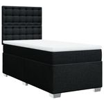 Casa si Gradina - Mobilier - Paturi si accesorii - Paturi - Pat box spring cu saltea, negru, 100x200 cm, textil - Infinity.ro