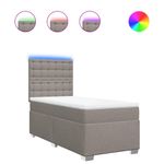 Casa si Gradina - Mobilier - Paturi si accesorii - Paturi - Pat box spring cu saltea, gri taupe, 80x200 cm, textil - Infinity.ro