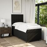 Casa si Gradina - Mobilier - Paturi si accesorii - Paturi - Pat box spring cu saltea, negru, 100x200 cm, textil - Infinity.ro