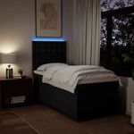 Casa si Gradina - Mobilier - Paturi si accesorii - Paturi - Pat box spring cu saltea, negru, 100x200 cm, textil - Infinity.ro