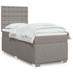 Casa si Gradina - Mobilier - Paturi si accesorii - Paturi - Pat box spring cu saltea, gri taupe, 80x200 cm, textil - Infinity.ro