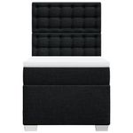Casa si Gradina - Mobilier - Paturi si accesorii - Paturi - Pat box spring cu saltea, negru, 100x200 cm, textil - Infinity.ro