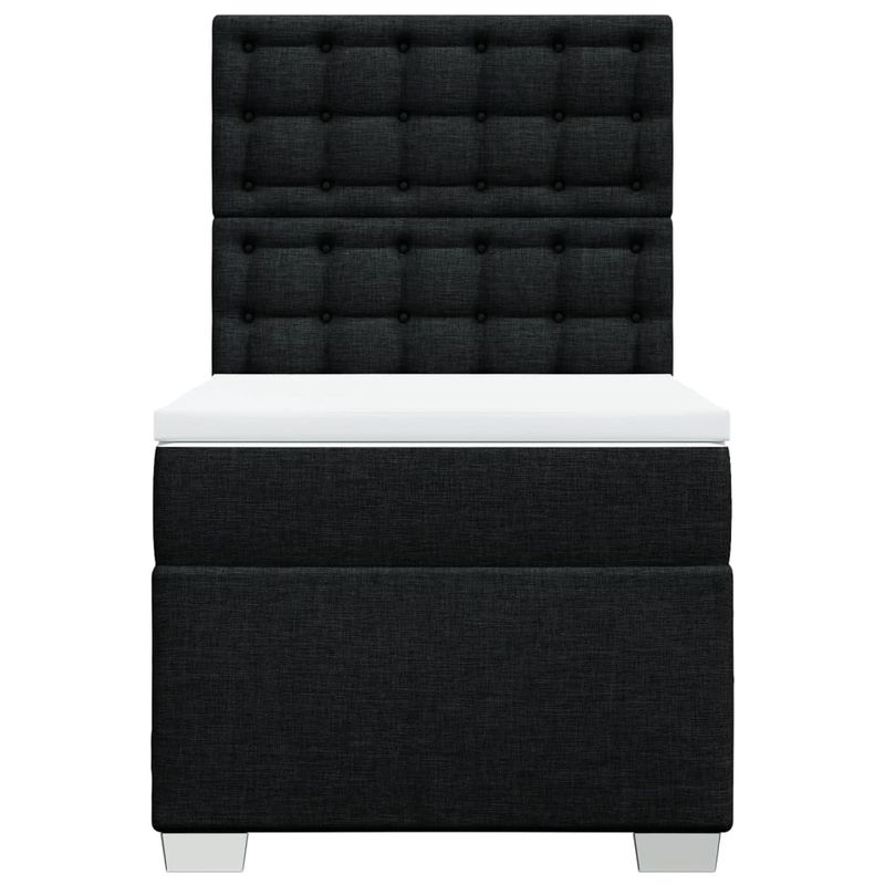 Casa si Gradina - Mobilier - Paturi si accesorii - Paturi - Pat box spring cu saltea, negru, 100x200 cm, textil - Infinity.ro