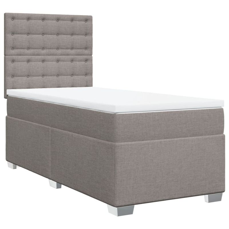 Casa si Gradina - Mobilier - Paturi si accesorii - Paturi - Pat box spring cu saltea, gri taupe, 80x200 cm, textil - Infinity.ro