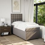 Casa si Gradina - Mobilier - Paturi si accesorii - Paturi - Pat box spring cu saltea, gri taupe, 80x200 cm, textil - Infinity.ro