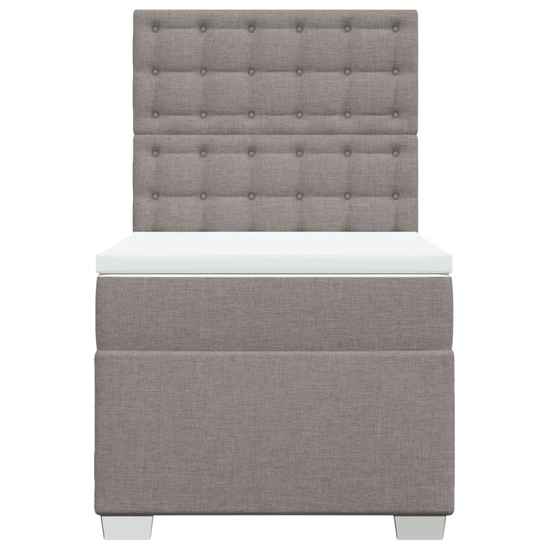Casa si Gradina - Mobilier - Paturi si accesorii - Paturi - Pat box spring cu saltea, gri taupe, 80x200 cm, textil - Infinity.ro