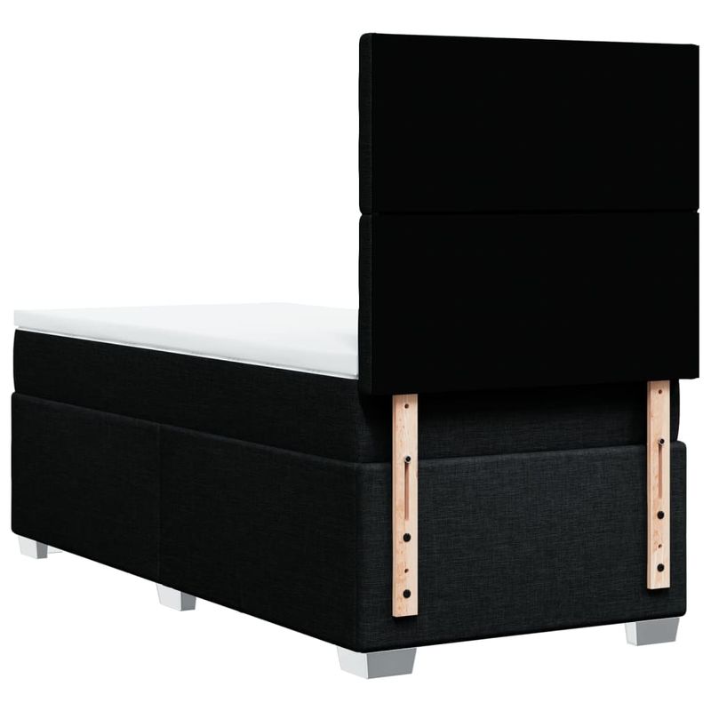 Casa si Gradina - Mobilier - Paturi si accesorii - Paturi - Pat box spring cu saltea, negru, 100x200 cm, textil - Infinity.ro