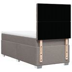 Casa si Gradina - Mobilier - Paturi si accesorii - Paturi - Pat box spring cu saltea, gri taupe, 80x200 cm, textil - Infinity.ro