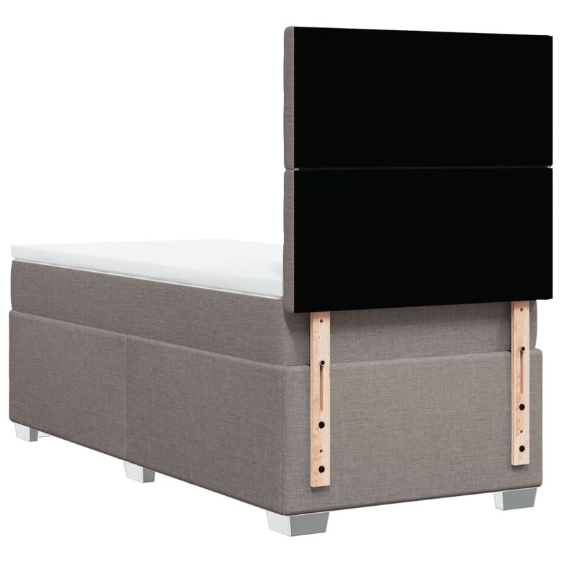 Casa si Gradina - Mobilier - Paturi si accesorii - Paturi - Pat box spring cu saltea, gri taupe, 80x200 cm, textil - Infinity.ro