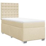 Casa si Gradina - Mobilier - Paturi si accesorii - Paturi - Pat box spring cu saltea, crem, 90x200 cm, textil - Infinity.ro