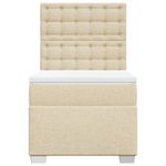 Casa si Gradina - Mobilier - Paturi si accesorii - Paturi - Pat box spring cu saltea, crem, 90x200 cm, textil - Infinity.ro