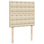 Casa si Gradina - Mobilier - Paturi si accesorii - Paturi - Pat box spring cu saltea, crem, 90x200 cm, textil - Infinity.ro