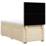 Casa si Gradina - Mobilier - Paturi si accesorii - Paturi - Pat box spring cu saltea, crem, 90x200 cm, textil - Infinity.ro