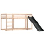 Casa si Gradina - Mobilier - Paturi si accesorii - Paturi - Pat supraetajat cu tobogan si perdele, albastru, 90x190 cm - Infinity.ro