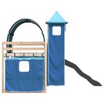 Casa si Gradina - Mobilier - Paturi si accesorii - Paturi - Pat supraetajat cu tobogan si perdele, albastru, 90x190 cm - Infinity.ro
