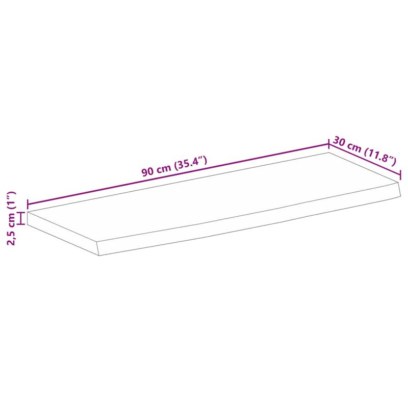 Casa si Gradina - Mobilier - Feronerie si accesorii mobila - Blat de masa contur organic 90x30x2,5 cm lemn masiv de mango, finisaj de stejar - Infinity.ro