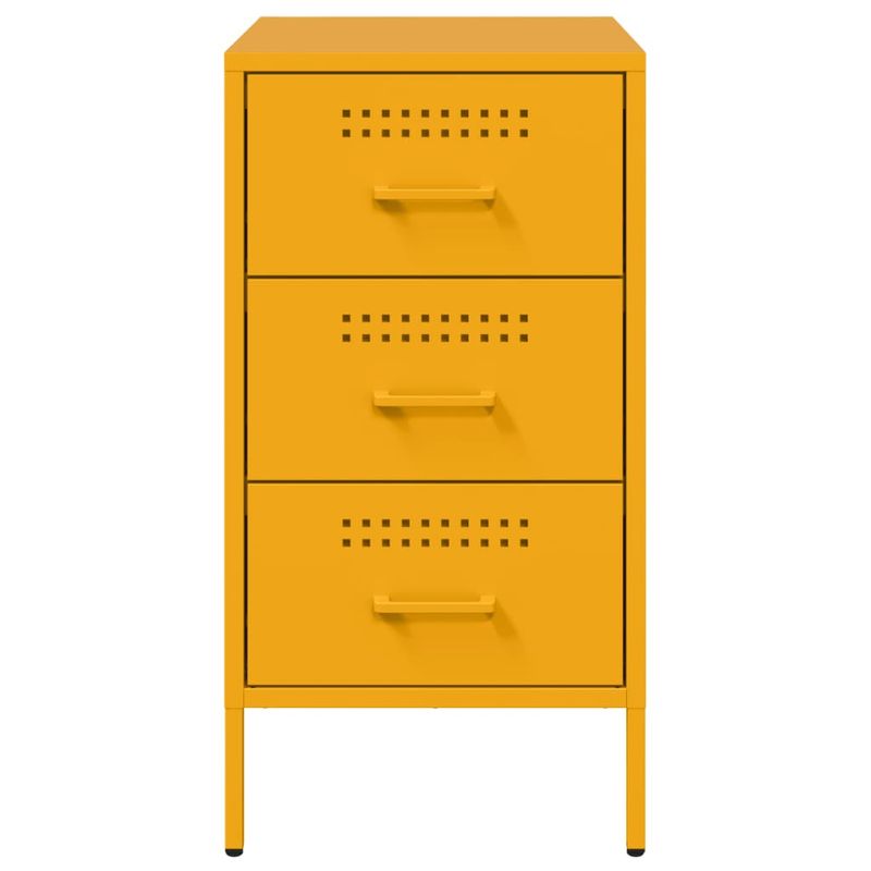 Casa si Gradina - Mobilier - Comode si corpuri - Noptiere - Noptiere 2 buc. galben mustar 36x39x68 cm otel laminat la rece - Infinity.ro