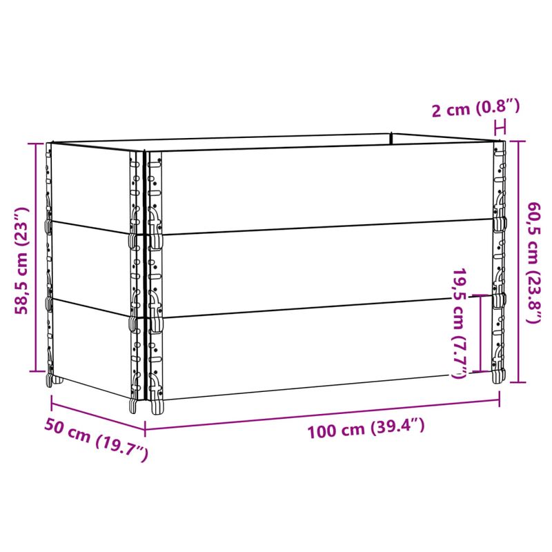 Casa si Gradina - Mobilier - Feronerie si accesorii mobila - Rame pentru paleti 3 buc. gri 100x50 cm lemn masiv de pin - Infinity.ro