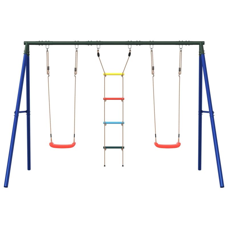 Jucarii, Copii si Bebe - Jucarii si jocuri - Jucarii de exterior - Spatii de joaca si accesorii - Set leagan de exterior, cu leagane și scara, roșu, model 2x scaun leagăn + scară - Infinity.ro