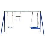 Jucarii, Copii si Bebe - Jucarii si jocuri - Jucarii de exterior - Spatii de joaca si accesorii - Set leagan de exterior, cu leagan, trapez și leagan tip cuib, albastru - Infinity.ro