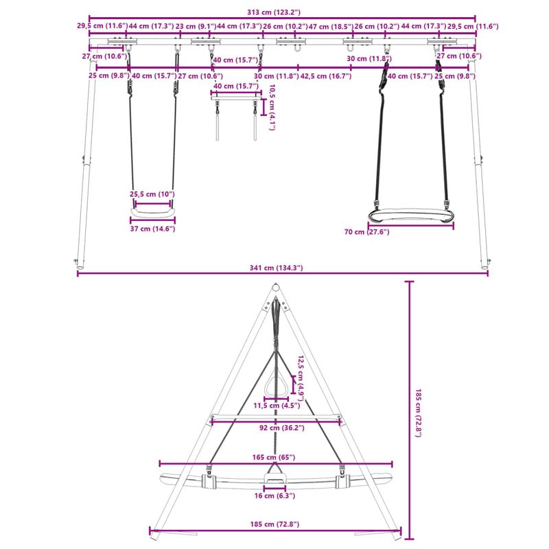 Jucarii, Copii si Bebe - Jucarii si jocuri - Jucarii de exterior - Spatii de joaca si accesorii - Set leagan de exterior, cu leagan, trapez și leagan tip cuib, albastru - Infinity.ro