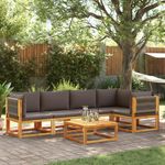 Casa si Gradina - Gradina si terasa - Mobilier exterior - Canapele si fotolii gradina - Set de canapele gradina cu perne, 6 piese, lemn masiv acacia - Infinity.ro