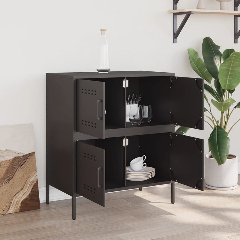 Casa si Gradina - Mobilier - Comode si corpuri - Comode - Dulap, negru, 68x39x79 cm, otel - Infinity.ro