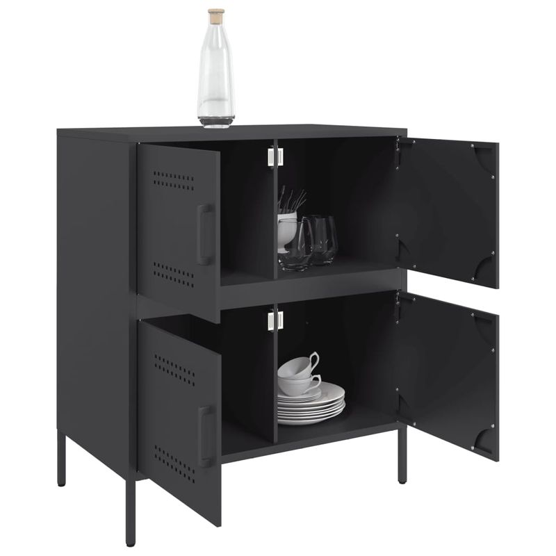 Casa si Gradina - Mobilier - Comode si corpuri - Comode - Dulap, negru, 68x39x79 cm, otel - Infinity.ro