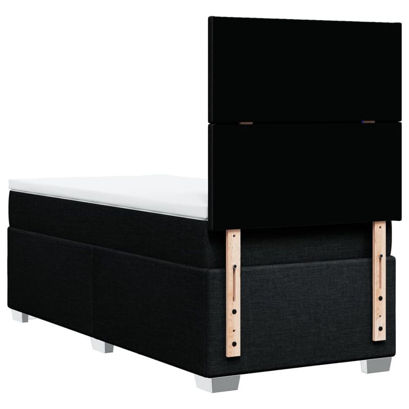 Casa si Gradina - Mobilier - Paturi si accesorii - Paturi - Pat box spring cu saltea, negru, 80x200 cm, textil - Infinity.ro