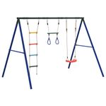Jucarii, Copii si Bebe - Jucarii si jocuri - Jucarii de exterior - Spatii de joaca si accesorii - Set leagan de exterior, cu leagan, trapez și scara, roșu, model scaun leagăn + trapez + scară - Infinity.ro