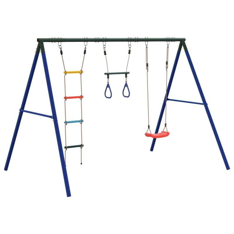 Jucarii, Copii si Bebe - Jucarii si jocuri - Jucarii de exterior - Spatii de joaca si accesorii - Set leagan de exterior, cu leagan, trapez și scara, roșu, model scaun leagăn + trapez + scară - Infinity.ro
