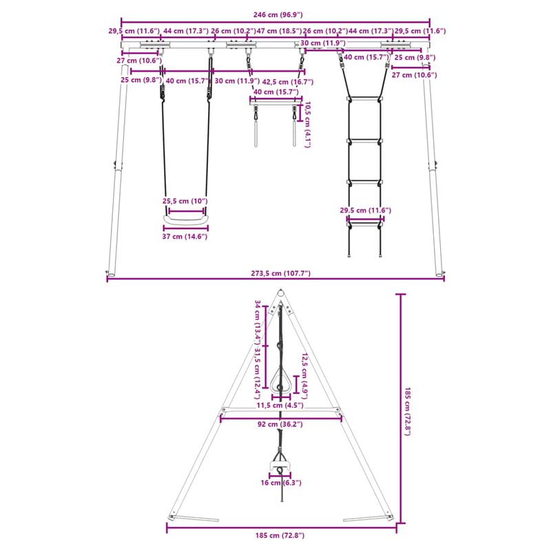 Jucarii, Copii si Bebe - Jucarii si jocuri - Jucarii de exterior - Spatii de joaca si accesorii - Set leagan de exterior, cu leagan, trapez și scara, roșu, model scaun leagăn + trapez + scară - Infinity.ro