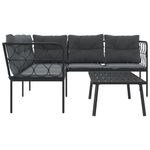 Casa si Gradina - Gradina si terasa - Mobilier exterior - Seturi mobila gradina - Set canapea de gradina cu perne, negru, otel si textilena - Infinity.ro