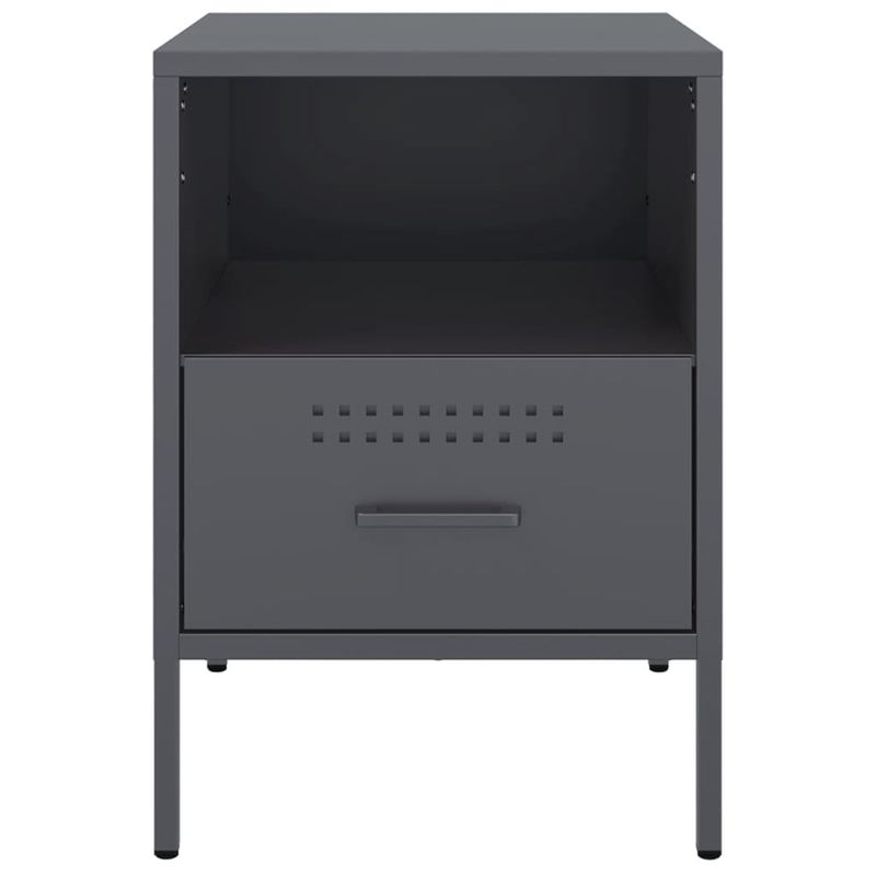 Casa si Gradina - Mobilier - Comode si corpuri - Noptiere - Noptiera, antracit, 36x39x50,5 cm, otel laminat la rece - Infinity.ro