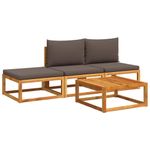 Casa si Gradina - Gradina si terasa - Mobilier exterior - Seturi mobila gradina - Set canapele de gradina cu perne, 4 piese, lemn masiv de acacia - Infinity.ro