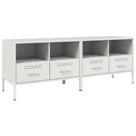 Casa si Gradina - Mobilier - Comode si corpuri - Comode - Dulap TV, 2 buc., alb, 68x39x50,5 cm, otel laminat la rece - Infinity.ro