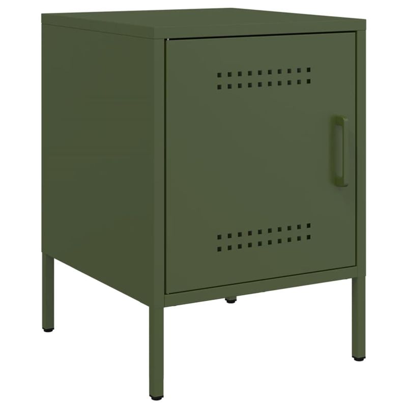 Casa si Gradina - Mobilier - Comode si corpuri - Noptiere - Noptiere, 2 buc., verde olive, 36x39x50,5 cm, otel - Infinity.ro