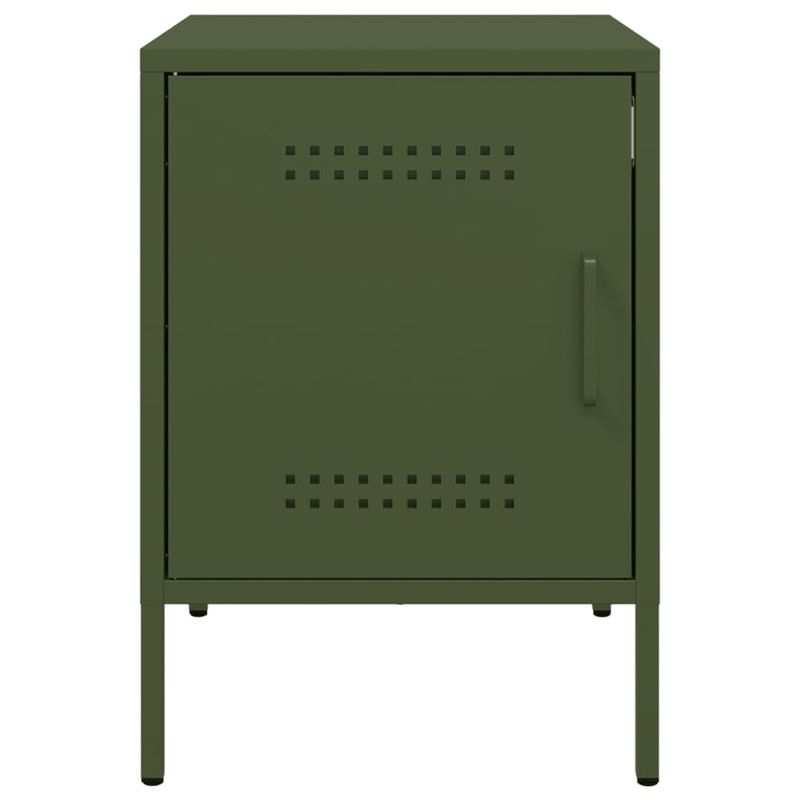 Casa si Gradina - Mobilier - Comode si corpuri - Noptiere - Noptiere, 2 buc., verde olive, 36x39x50,5 cm, otel - Infinity.ro